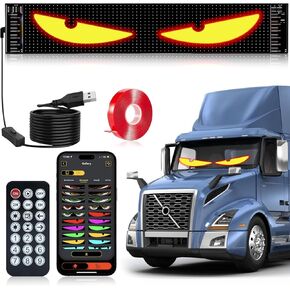 52.4 x 7.6 Inch Large Devil Eyes Light for Windshield, Led Eyes for Truck Windshield, Programmable Eye Led Lights for Truck, Remote & APP Control