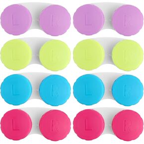 8 Pack Contact Lens Cases, Lens Holder Box Soak Storage Kit, Small Contact Cases, Lenses De Contact Box (8, Black)