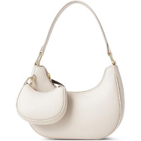 AUDTOPE Shoulder Bags for Women, Crescent Moon Handbag Cute Hobo Bag Faux Leather Mini Clutch Purse with Zipper Closure