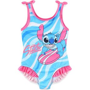 Disney Lilo & Stitch Girls UPF 50+ One Piece Bathing Suit Swimwear for Big Kids
