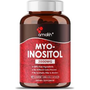 amalth myo-inositol لكل كبسولات وجبة ، توازن هرمون ودعم وظائف المبيض الصحي (120 كبسولة)