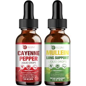 Cayenne Pepper Drops + Mullein Drops for Lungs
