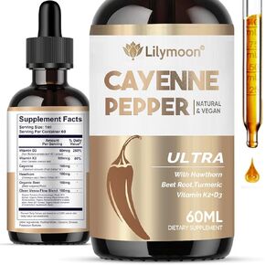 Cayenne Pepper Drops, Cayenne Pepper Drops Supplements to Support Digestion & Gut Health, Natural Extract Without Alcohol, Artificial Components, or GMO (2 Oz)