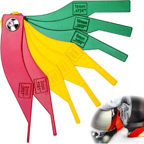 8 PCS Brake Lining Thickness Gauges, Brake Pad Measuring Tool, Color Coded Brake Pad Gauge with Metric & SAE Size, Brake Resetting Gauge Tool, for Quickly Measuring Disc and Drum