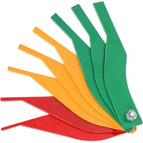 Brake Pad Measuring Tool, 8-Piece Brake Pad Thickness Gauge Color-Coded Steel Structure Thickness Gauge Automotive Brakes Measuring Tool for Measure Disc and Drum Braking Pads Gauges