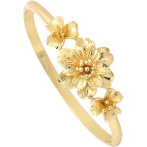 Fashion 18K Gold Plated Flower Arm Band Cuff Bracelet