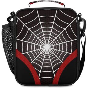Lunch Box for Boys Girls - Reusable Insulated Lunch Bags for Kids - Black Spider Web Large Capacity Cooler Back to School Lunch Thermal Meal Tote Kit