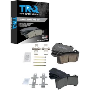 TRQ Brake Pads Ceramic Compatible with 2009-2014 Cadillac CTS 2012-2019 Chevrolet Camaro 2015-2018 Dodge Challenger Charger 2018-2019 Durango Jeep Grand Cherokee