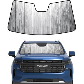 Windshield Sunshade for Chevrolet Silverado/GMC Sierra 1500(2019-2025),Silverado/Sierra 2500 HD,3500 HD(2020-2025),2-in-1 Reflective Sun Shade,Silver for Summer, Black for Winter
