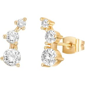 alcat dainty 0.58 قيراط الطبيعي Diamond Stud أقراط - قطع جيدة جدًا ، وضوح لا تشوبه شائبة - مجوهرات أنيقة للنساء