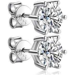 أقراط مسمار مويسانيت للنساء 0.8CT-4CT ، مجوهرات صديقتها أمي ابنة الذكرى الذكرى الرومانسية هدية عيد ميلاد للزوجة