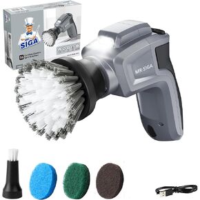 Mr.Siga Electric Spin Scrubber لتنظيف المطبخ والحمام ، ومقاوم للماء قابلة لإعادة الشحن.