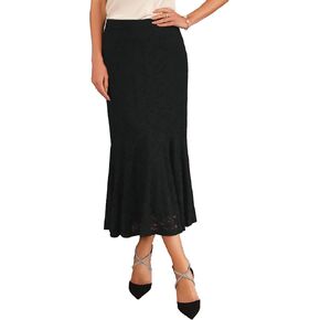 Women's Cocktail Skirts Wedding Guest 2025 Spring Lace Ruffle Hem Midi Mermaid Skirt
