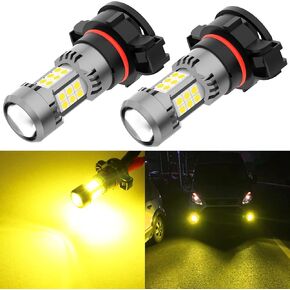 PHINLION 2504 PSX24W 12276 LED Fog Light Bulbs, 3200 Lumens Super Bright, 6000K Xenon White, 3030 30 SMD Chips, DRL Replacement Lamps for Cars, Trucks, SUVs
