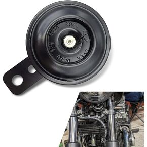 1 PC Motorcycle 12V Horn, 2.59" x 3.77" 105DB Waterproof Round Super Loud Safety Warning Horn, Metal Rust-proof Modified Horn Speaker, Universal for Most Motorcycles ATVs Scooters (Black)