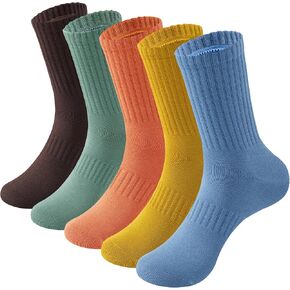 MAGIARTE Mens Athletic Cotton Crew Socks (no cushion) Moisture Wicking Breathable Sports and Casual Socks for Men 5 PACK