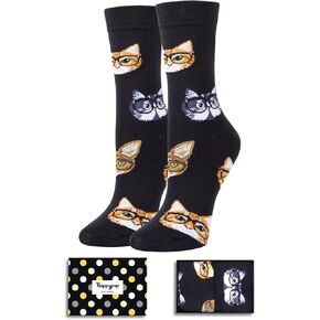 HAPPYPOP Rubber Duck Cat Gifts for Boys Girls - Funny Novelty Duck Cat Socks for Kids 10-12 Years