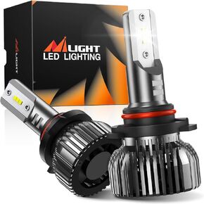 Nilight 9005 9006 LED Bulb Kit, 350% Brighter, High and Low Beam Bulbs Combo, 6000K Cool White, Mini Size