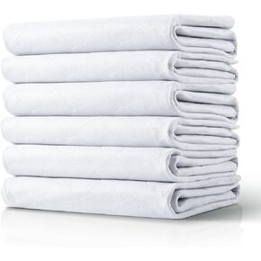 VEVOR Washable Underpads, 34 x 36-inch Reusable Bed Pads, Super Absorbent & Fast Drying Incontinence Bedwetting Pad for Bed Sofa and Mattress, Protective Pee Pads for Pet Adult Kid Elderly (6-Pack)