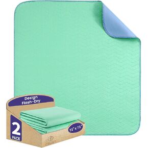 Washable Underpads,36" x 72" (Pack of 2) - Super Absorbency Reusable Bedwetting Incontinence Pads for Kids, Adults, Elderly, and Pets - Waterproof Protective Pad for Couch, Sofa, Floor,Bed