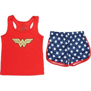 Intimo Girls' Wonder Woman Sporty Mesh Pajama Set