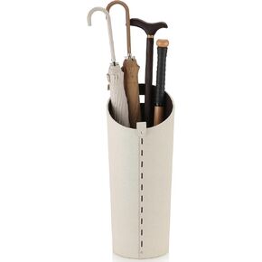 Black Umbrella Holer for Entryway with Drip Tray and 2 Steel Hooks Leahter Tall 22.44 Inches Umbrella Stand Rack Indoor Can Store 10 Golf Umbrellas or Crutches Toy Swords etc
