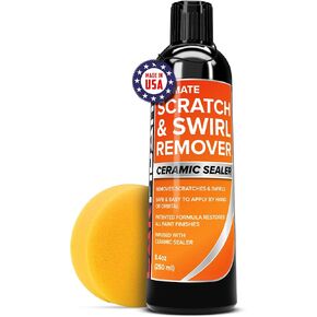 Carfidant Scratch and Swirl Remover - Car Scratch Remover for Vehicles Paint - Polishing Compound for Cars - Universal Repair Car Paint - 8.4 fl. Oz with Buffer Pad