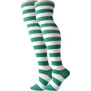 Benefeet Sox Funny Pink Striped Thigh High Socks for Women Cute Stripe Knee High Socks for Teen Girls Colorful Long Tube Sock