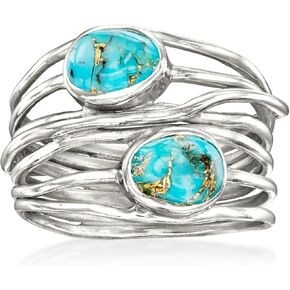 Ross-Simons Turquoise Highway Ring in Sterling Silver. Size 8