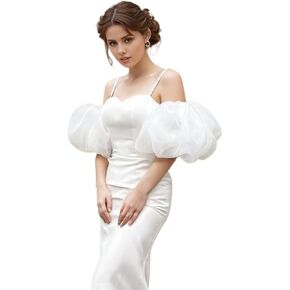 Organza Puff Sleeves Detachable for Wedding Dresses Stretchy Cuff in Kuwait
