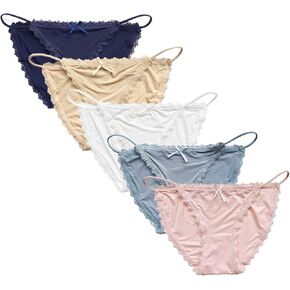 Camelia Womens Underwear string Bikini Microfiber stretch Lace Panties 5-6 Pack Sexy Briefs USA