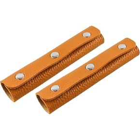Handbag Handle Wrap Covers 13x9cm, PU Leather 3 Buckle Luggage Grip Protector for Suitcase, Shopping Bag 2 pcs