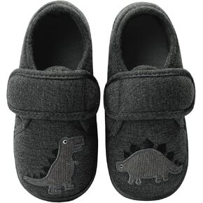 festooning Toddler Boys Girls Dinosaur Slippers Hook and Loop Slip On Cozy Indoor House Slippers Outdoors Shoes for Little Kids