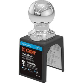 CURT 40171 Chrome Trailer Hitch Ball, 2,000 lbs, 1-7/8-Inch Diameter, 3/4 x 3-Inch Shank