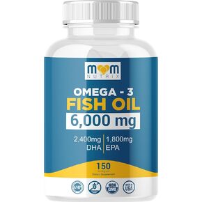 Omega 3 Fish Oil with Maximum EPA DHA - Supports Brain, Liver, Heart & Immunity - Made in The USA - 150 Softgels