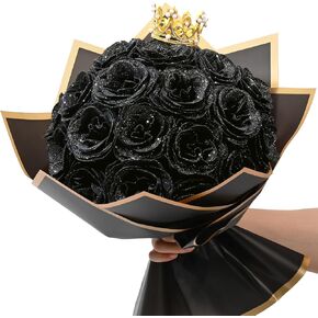 Waipfaru Glitter Roses Bouquet ، باقة زهور Glitter Glitter DIY ، باقة REDER ROSE الاصطناعية اللامعة ، الذكرى السنوية ، المشاركة ، الزفاف ， 24 الورود in Saudi Arabia