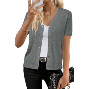 Arach & Cloz Womens من الصوف المختلط سترة كارديجان مقطوعة 2025 قصيرة الأكمام تجاهل الأعمال عارضة ملابس خفيفة الوزن أعلى