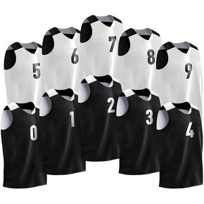 Reversible Basketball Jerseys for Youth | Team Pinnies | Black and White Jersey | 10 Pack or Individual Jerseys