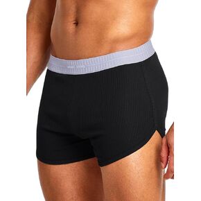 Mizok Mens Side Side Side Sexy Cotton Boxer Shorts with jockstrap وحقيبة قابلة للإزالة