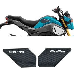 ل Grom (2016-) Grom MSX125 دراجة نارية جانب الوقود من وسادات خزان خزان خزان حامي ملصقات حامي شرس غاز قبضة السحب اللوحة GROM 125 TANKPAD أسود