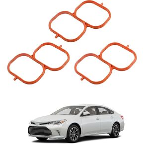 171760P020 3PCs Upper Fuel Injection Intake Plenum Gasket Compatible with 2007-2018 Lexus ES350 RX350 RX450h 2005-2018 Toyota Avalon Camry RAV4 Highlander Sienna Venza Replaces 037-4886