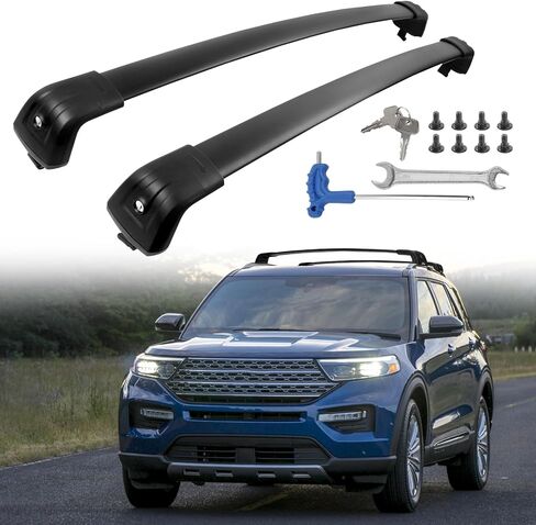 Lockable Roof Rack Cross Bars Compatible with 2014-2023 Jeep Cherokee (Only for Raised Side Rails), 200 lbs Load Capacity Aluminum Cargo Bars for Rooftop Cargo Carrier Luggage Bike in Kuwait