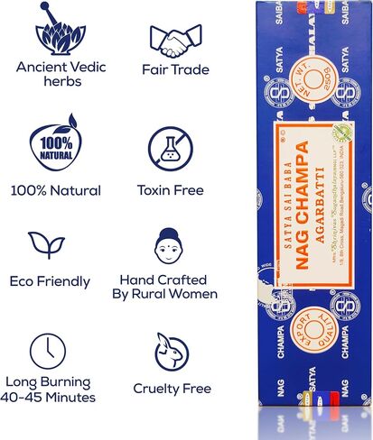 Raajsee Incense Holder Bundle with Satya Nag Champa Incense Sticks 250 gm Pack, Satya Sai Baba Nagchampa Natural Insence Sticks in Kuwait