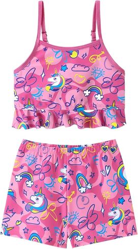 Girls Tankini Swimsuit 2 Pieces Mermaid Bathing Suit Little Girls Summer Beach Rash Guard Swimwear for 3-6 Years in Kuwait