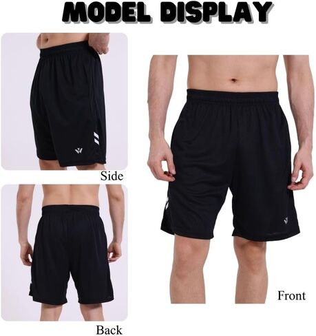 3/5 Pack Athletic Gym Mens Shorts Quick Dry Basketball Shorts with Pockets for Workout Running Casual Activewear in Kuwait