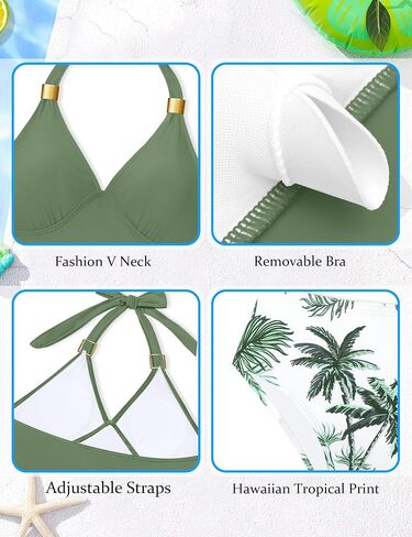 فتيات Necious Girls Swimsuit 2 قطعة بدلة السباحة Halterneck Ruched Tankini مجموعات ملابس المطبوعة الفتيات لمدة 9-16 سنة in Kuwait