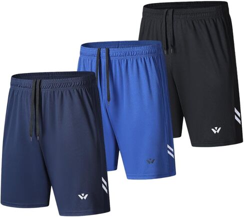 3/5 Pack Athletic Gym Mens Shorts Quick Dry Basketball Shorts with Pockets for Workout Running Casual Activewear in Kuwait