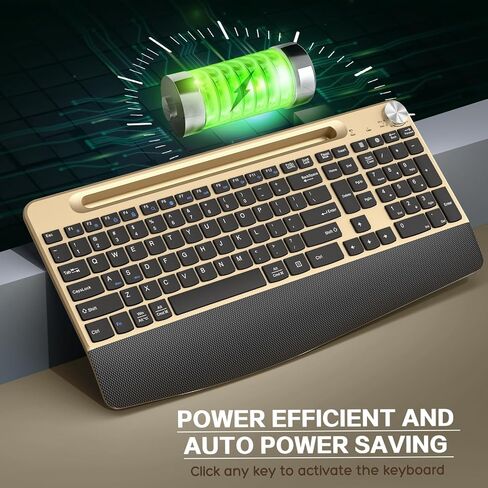 JOYACCESS Wireless Keyboard and Mouse Combo,Full-Sized 2.4GHz Wireless Keyboard with Comfortable Palm Rest,Volume Roller& Tilt Legs 2.4GHz Cordless Connection for Mac/Windows in Kuwait