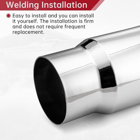5 بوصات تراجع عن طرف كوع العادم ، 5.0 "مدخل 6.0" منفذ 23 "طرف عادم كروم الطول الكلي in Kuwait
