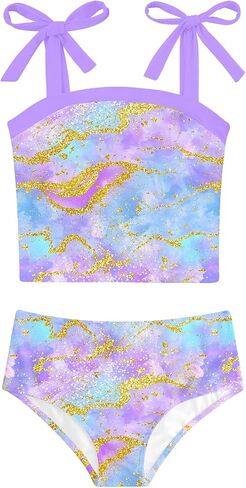 Girls 2 Piece Swimsuit Size 5-12 Summer Beach Bathing Suits for Girls Tankini Swimsuit Quick Dry Swimwear in Saudi Arabia